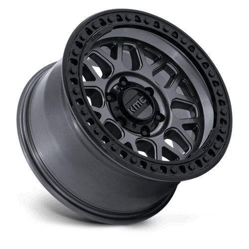 KMC Grs 17x9 Gloss Gunmetal W/ Gloss Black wheel
