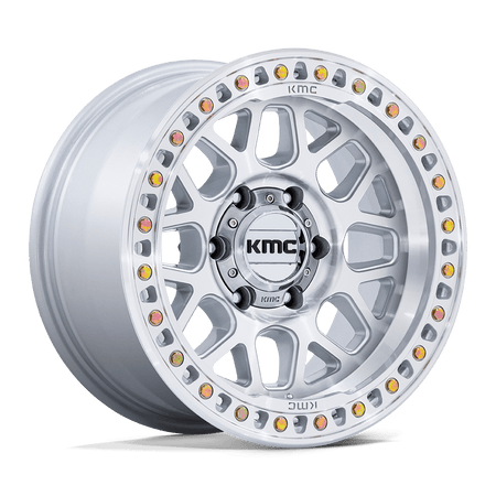 KMC Grs 17x9 Gloss Silver W/ Machined Face wheel