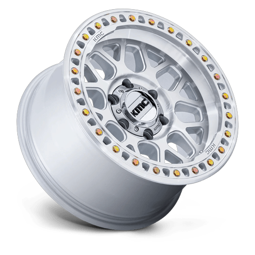 KMC Grs 17x9 Gloss Silver W/ Machined Face wheel