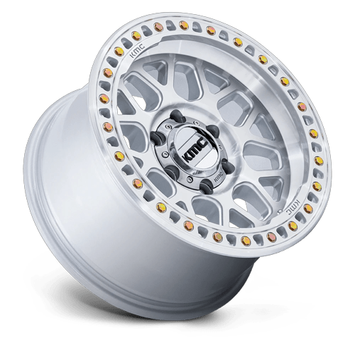 KMC Grs 17x9 Gloss Silver W/ Machined Face wheel