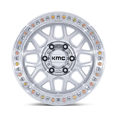 KMC Grs 20x9 Gloss Silver W/ Machined Face wheel