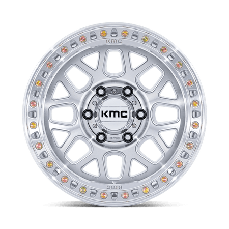KMC Grs 20x9 Gloss Silver W/ Machined Face wheel