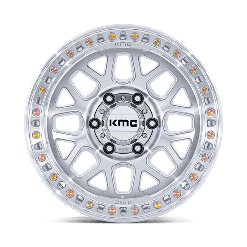 KMC Grs 17x9 Gloss Silver W/ Machined Face wheel