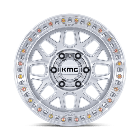 KMC Grs 17x9 Gloss Silver W/ Machined Face wheel