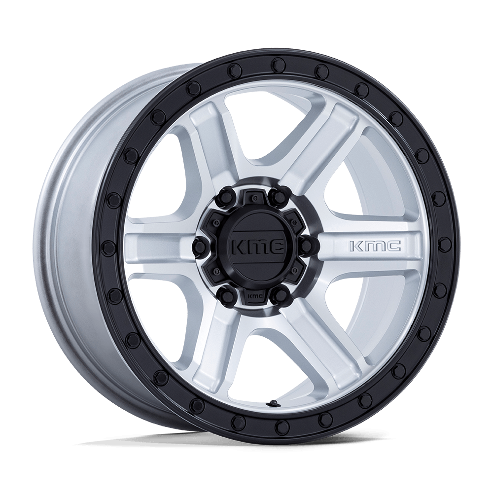KMC Outrun 17x8.5 Machined W/ Gloss Black Lip wheel