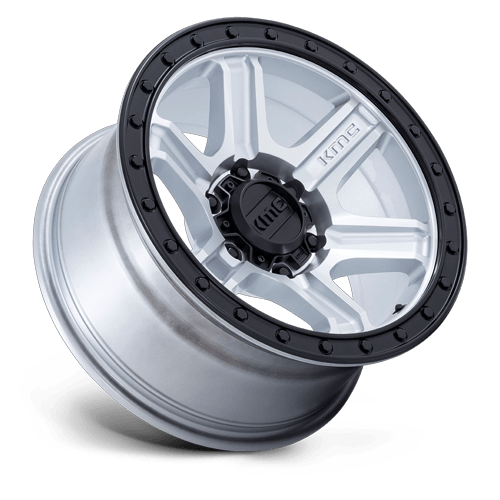 KMC Outrun 17x8.5 Machined W/ Gloss Black Lip wheel