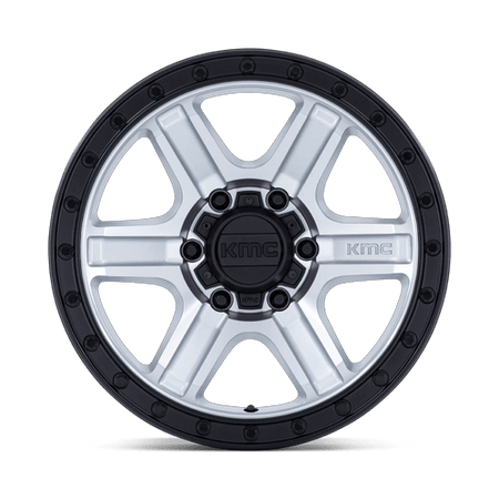 KMC Outrun 17x8.5 Machined W/ Gloss Black Lip wheel