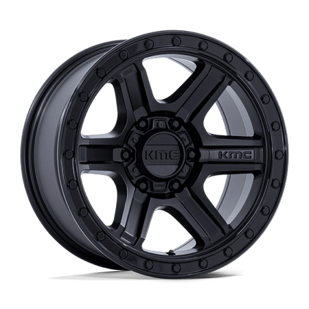 KMC Outrun 17x8.5 Matte Black W/ Gloss Black Lip wheel