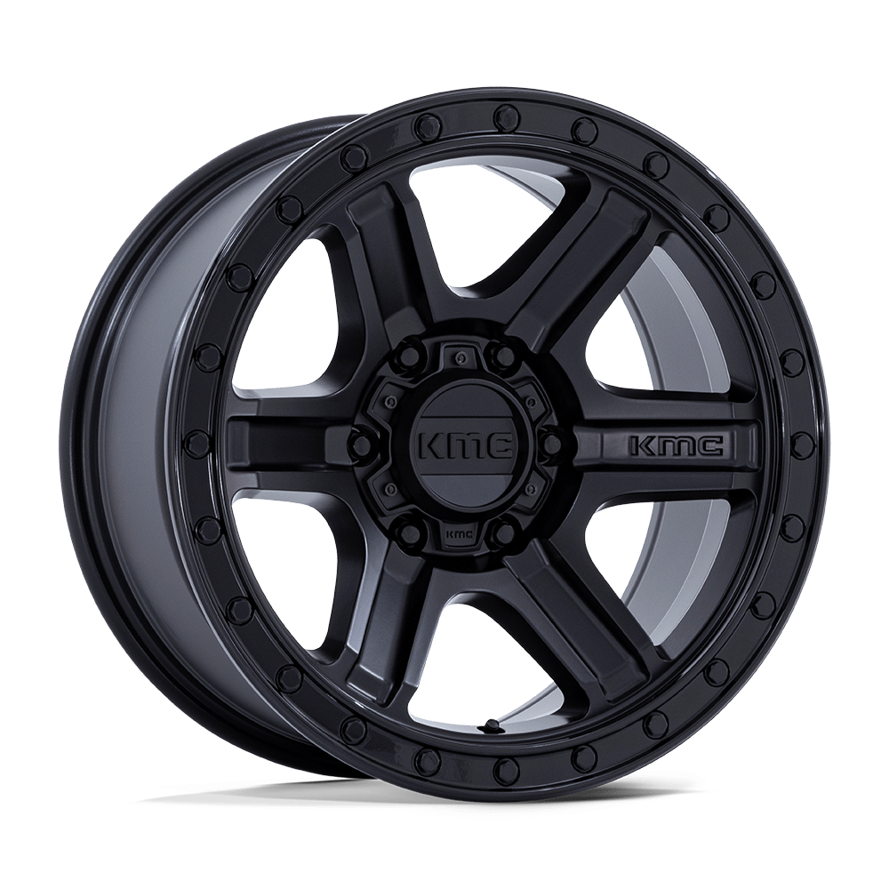 KMC Outrun 18x9 Matte Black W/ Gloss Black Lip wheel