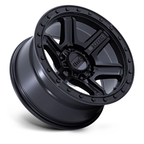 KMC Outrun 17x8.5 Matte Black W/ Gloss Black Lip wheel