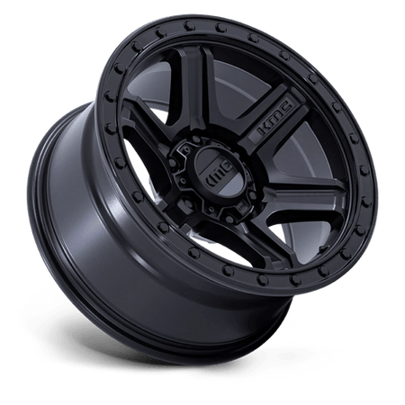 KMC Outrun 18x9 Matte Black W/ Gloss Black Lip wheel