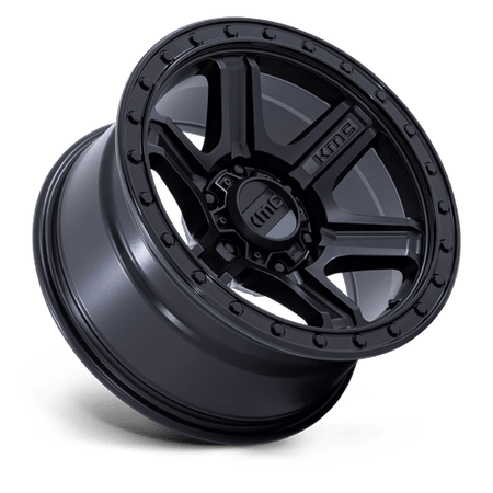 KMC Outrun 17x8.5 Matte Black W/ Gloss Black Lip wheel