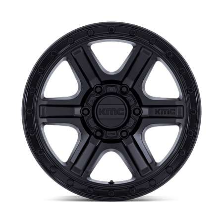 KMC Outrun 17x8.5 Matte Black W/ Gloss Black Lip wheel