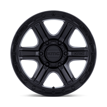 KMC Outrun 18x9 Matte Black W/ Gloss Black Lip wheel