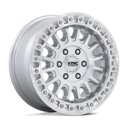 KMC Ims 17x8 Gloss Silver W/ Machined Face wheel