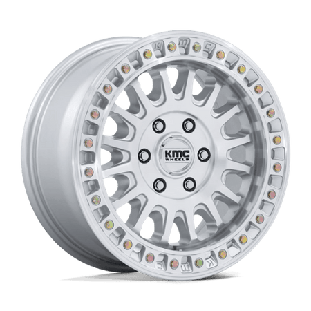 KMC Ims 17x8 Gloss Silver W/ Machined Face wheel
