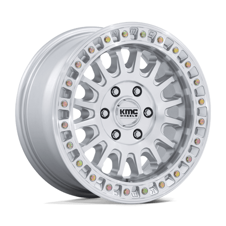 KMC Ims 17x8 Gloss Silver W/ Machined Face wheel