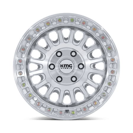 KMC Ims 17x8 Gloss Silver W/ Machined Face wheel
