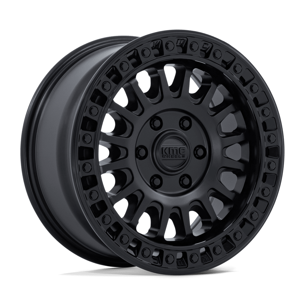 KMC Ims 17x8 Matte Black W/ Gloss Black Lip wheel