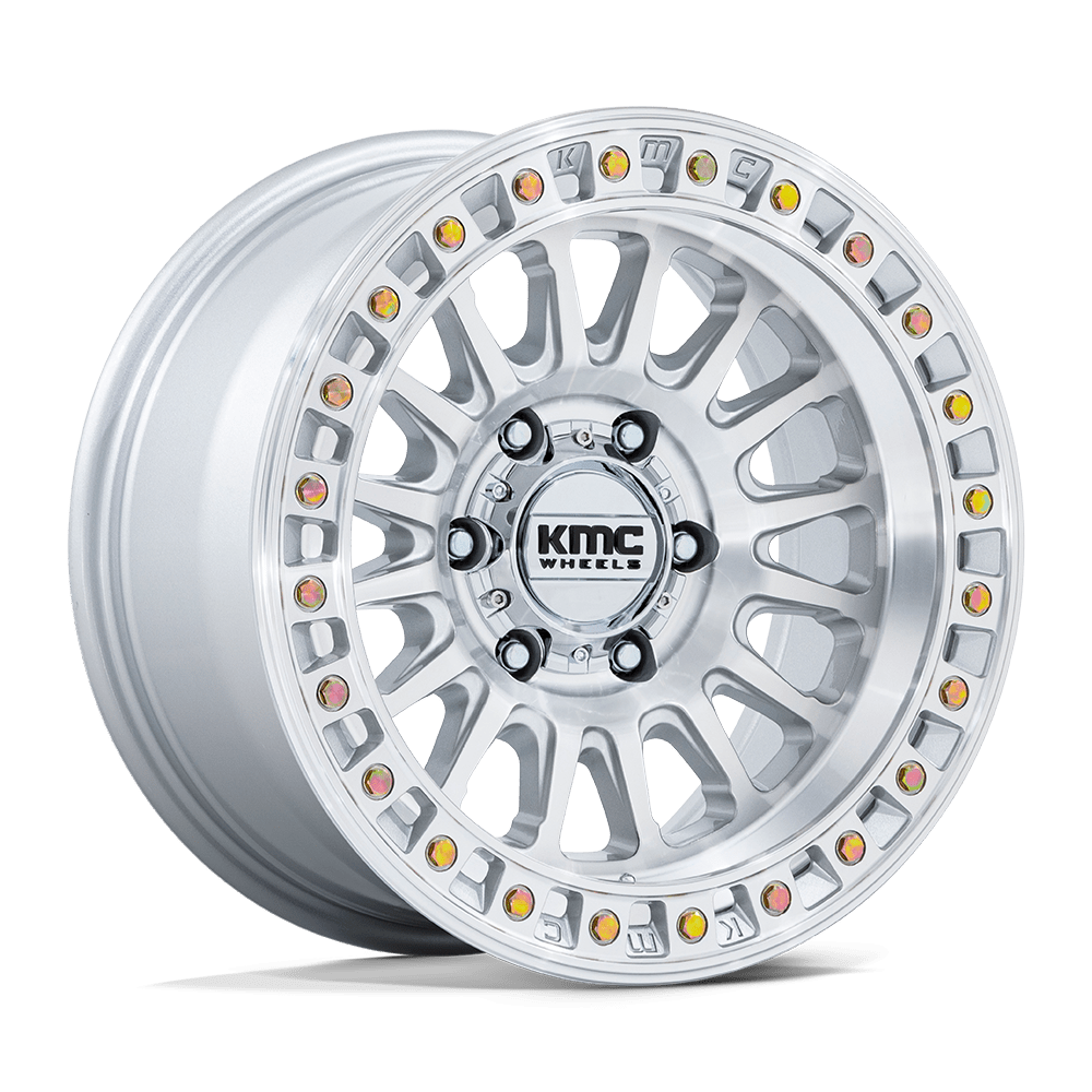 KMC Ims 20x9 Gloss Silver W/ Machined Face wheel