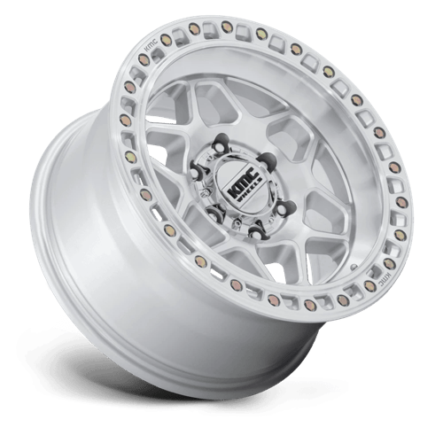 KMC Torx 17x8.5 Gloss Silver W/ Machined Face wheel