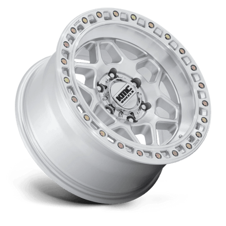 KMC Torx 17x8.5 Gloss Silver W/ Machined Face wheel