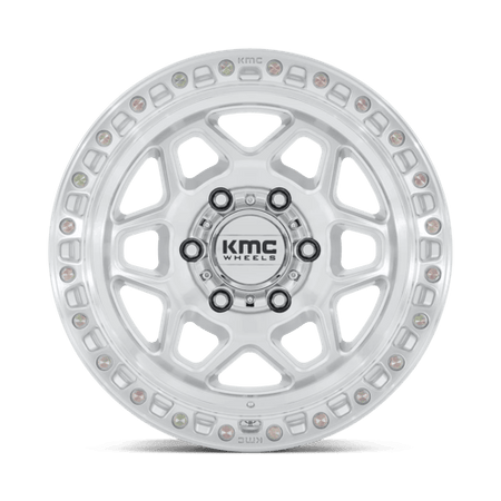 KMC Torx 17x8.5 Gloss Silver W/ Machined Face wheel