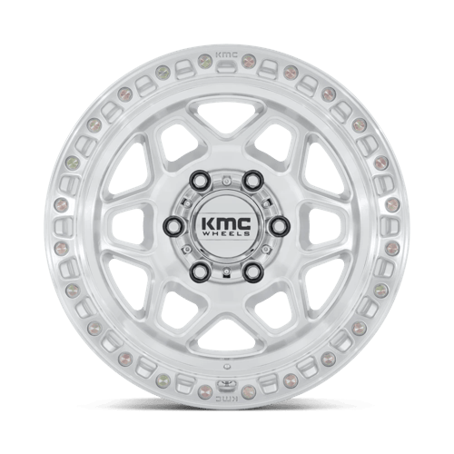 KMC Torx 17x8.5 Gloss Silver W/ Machined Face wheel