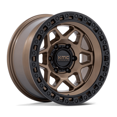 KMC Torx 17x8.5 Matte Bronze W Gloss Black Lip wheel