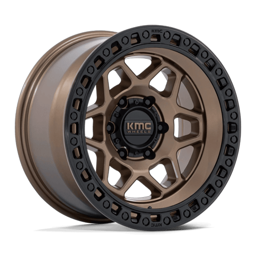 KMC Torx 17x8.5 Matte Bronze W Gloss Black Lip wheel