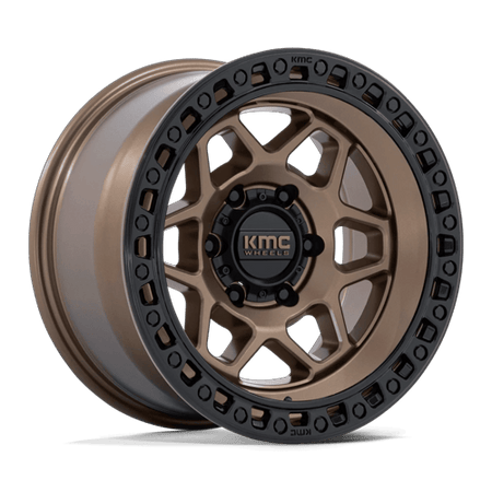 KMC Torx 17x8.5 Matte Bronze W Gloss Black Lip wheel
