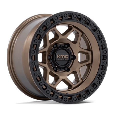 KMC Torx 17x8.5 Matte Bronze W Gloss Black Lip wheel