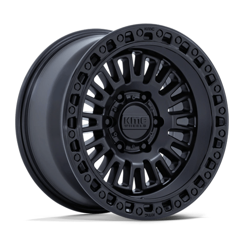 KMC Aztec 17x8.5 Matte Black W/ Gloss Black Lip wheel