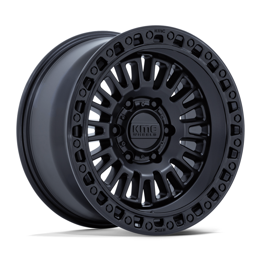 KMC Aztec 17x8.5 Matte Black W/ Gloss Black Lip wheel