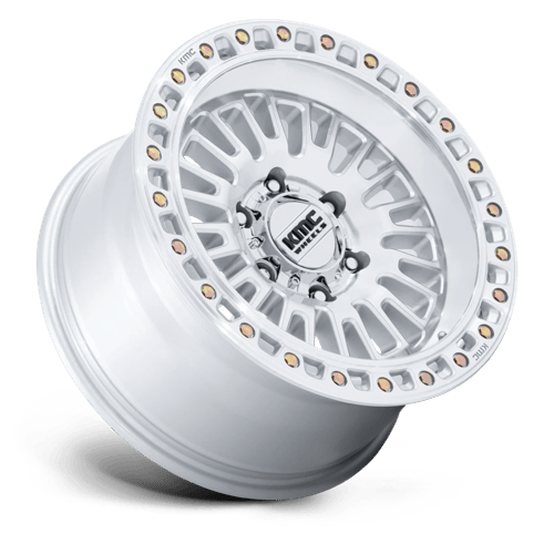 KMC Aztec 17x8.5 Gloss Silver W/ Machined Face wheel