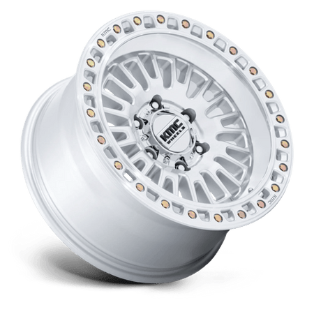 KMC Aztec 17x8.5 Gloss Silver W/ Machined Face wheel