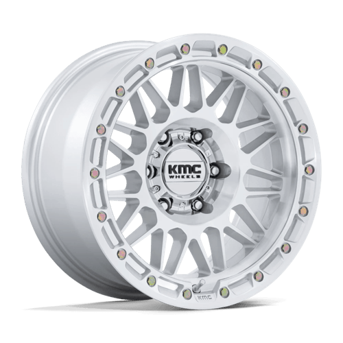 KMC Attack 18x9 Gloss Silver W/ Machined Face wheel