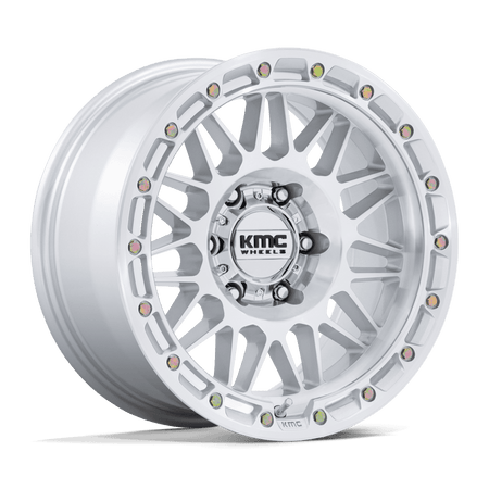 KMC Attack 18x9 Gloss Silver W/ Machined Face wheel