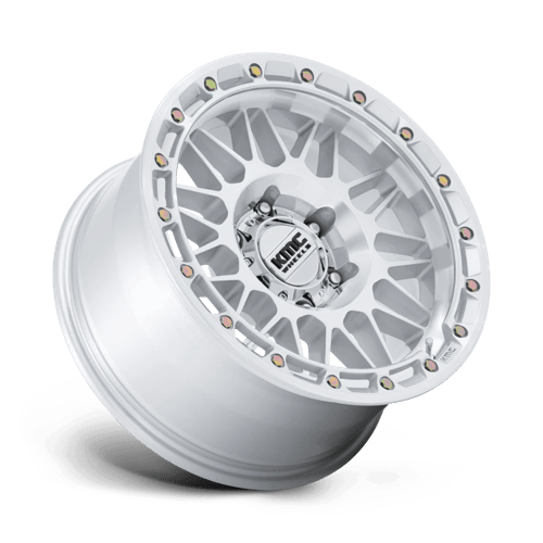 KMC Attack 18x9 Gloss Silver W/ Machined Face wheel