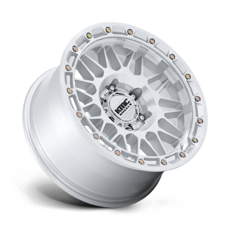 KMC Attack 18x9 Gloss Silver W/ Machined Face wheel
