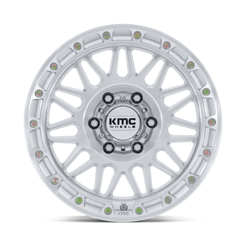 KMC Attack 18x9 Gloss Silver W/ Machined Face wheel