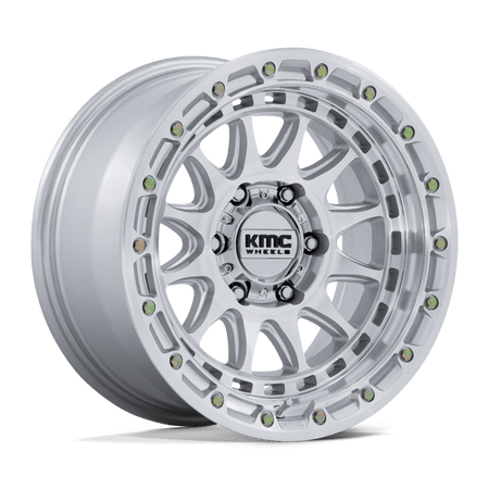 KMC Crux 18x9 Gloss Silver W/ Machined Face wheel