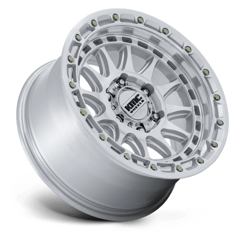 KMC Crux 18x9 Gloss Silver W/ Machined Face wheel