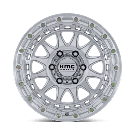 KMC Crux 20x9 Gloss Silver W/ Machined Face wheel