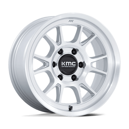 KMC Range 17x8.5 Gloss Silver W/ Machined Face wheel