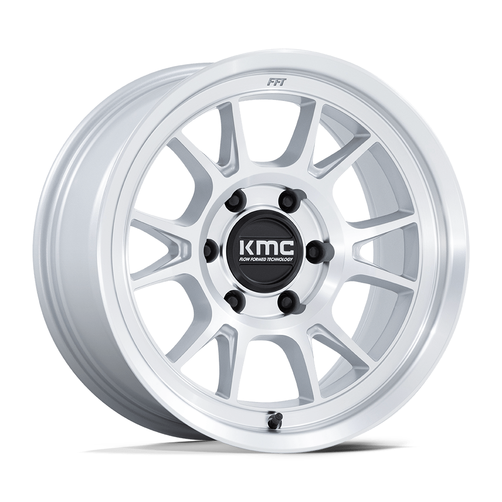 KMC Range 17x8.5 Gloss Silver W/ Machined Face wheel