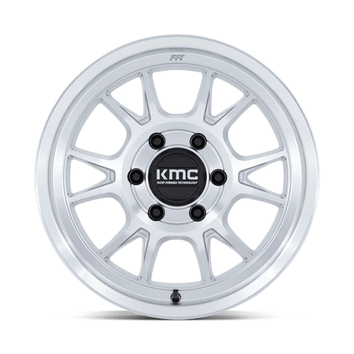 KMC Range 17x8.5 Gloss Silver W/ Machined Face wheel