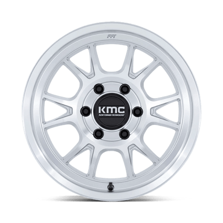 KMC Range 17x8.5 Gloss Silver W/ Machined Face wheel