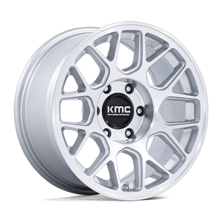 KMC Hatchet 17x8.5 Gloss Silver W/ Machined Face wheel