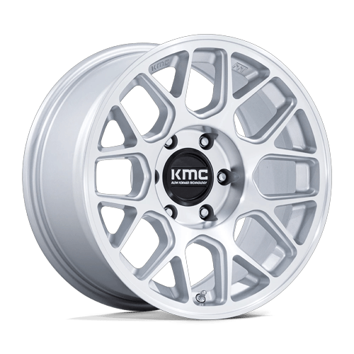KMC Hatchet 17x8.5 Gloss Silver W/ Machined Face wheel